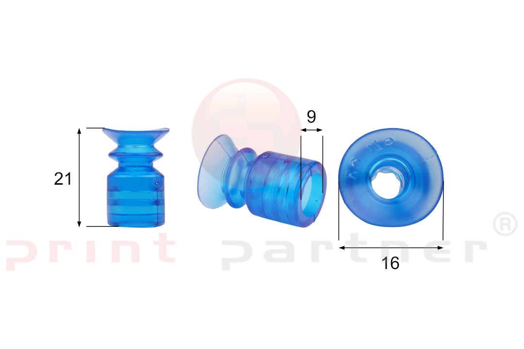 Shaped Rubber Sucker RS/00023 - 12 pcs.