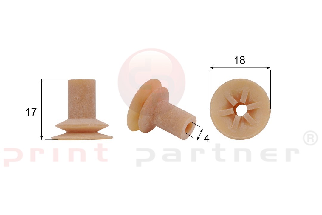 Shaped Rubber Sucker RS/00044 - 12 pcs.