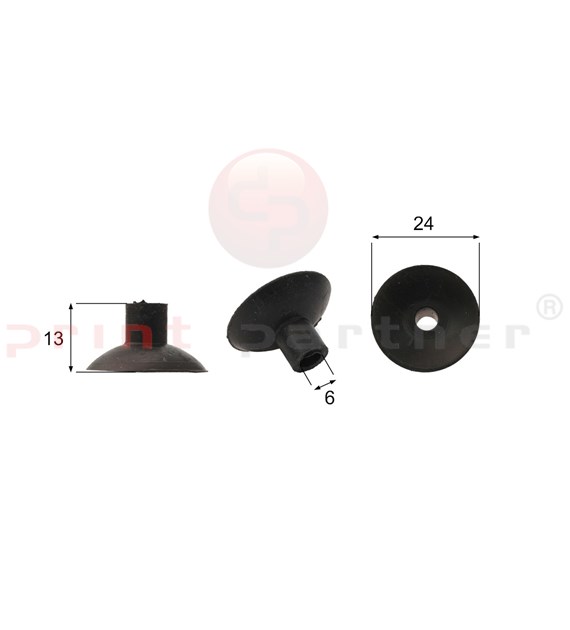 Shaped Rubber Sucker RS/00061 - 12 pcs.