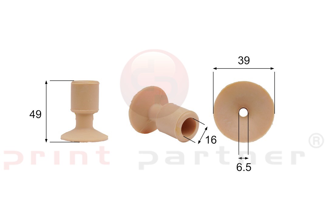 Shaped Rubber Sucker RS/00071 - 12 pcs.