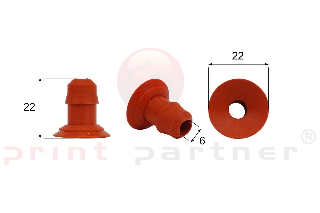 Shaped Rubber Sucker RS/00082 - 12 pcs.