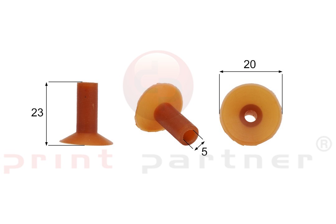 Shaped Rubber Sucker RS/00089 - 12 pcs.