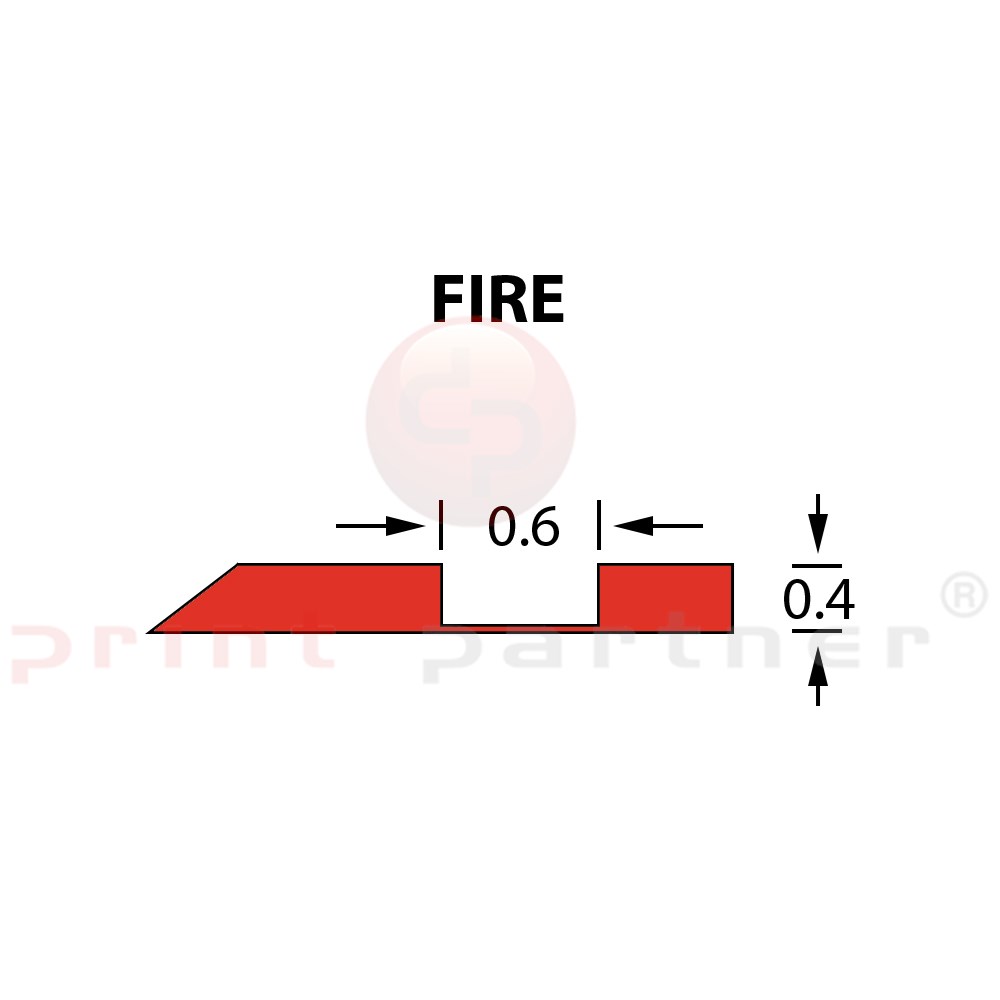 Rillzurichtung Offcentre 0,6x0,40mm FIRE -25m