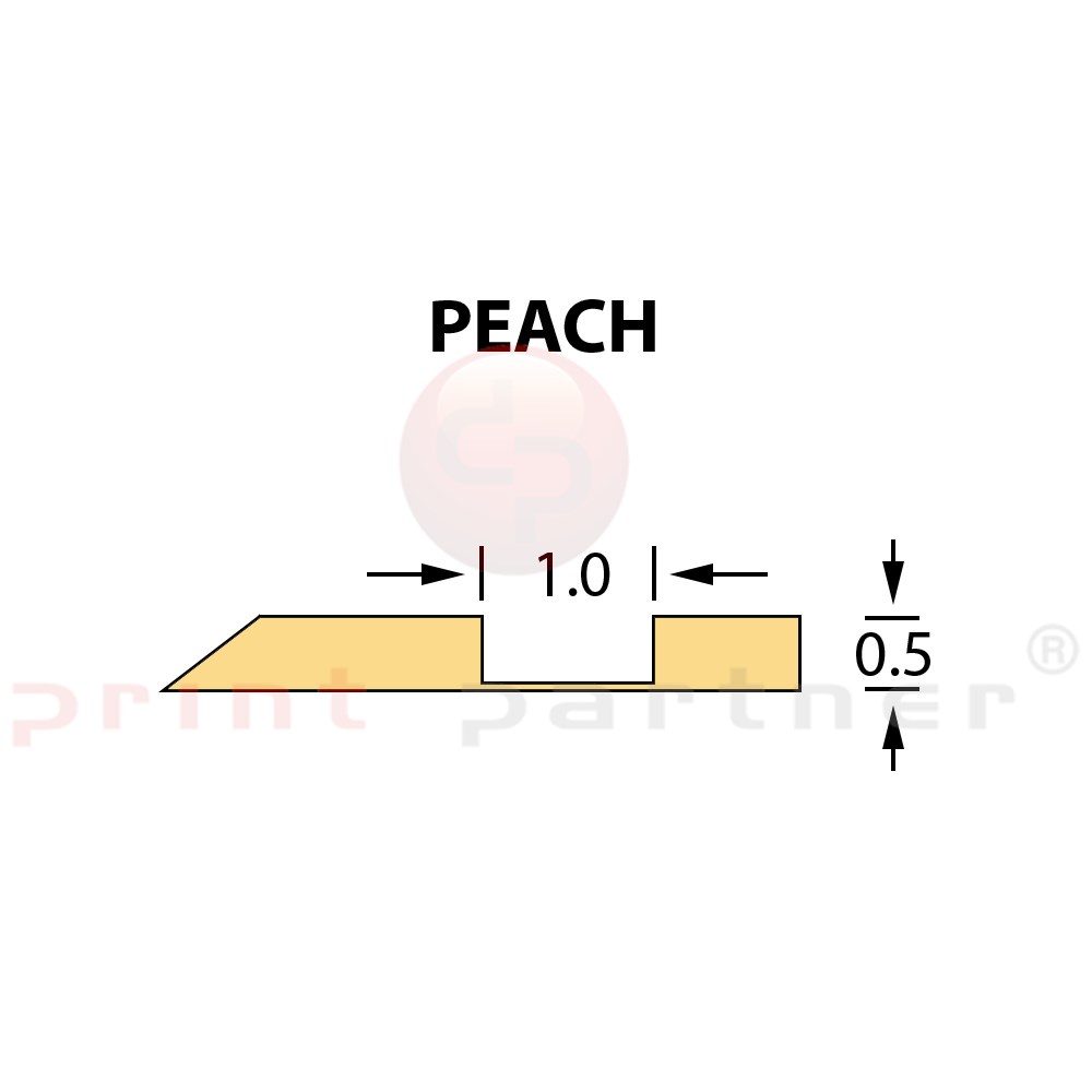 Kanalik Offcentre Crease 1,0x0,50mm PEACH -25m