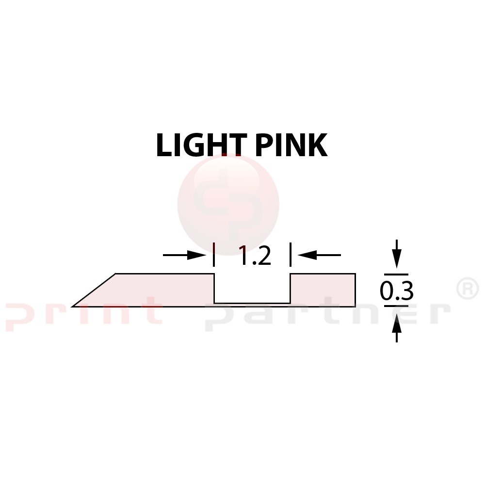 Rillzurichtung Offcentre 1,2x0,30mm LIGHT PINK-25m