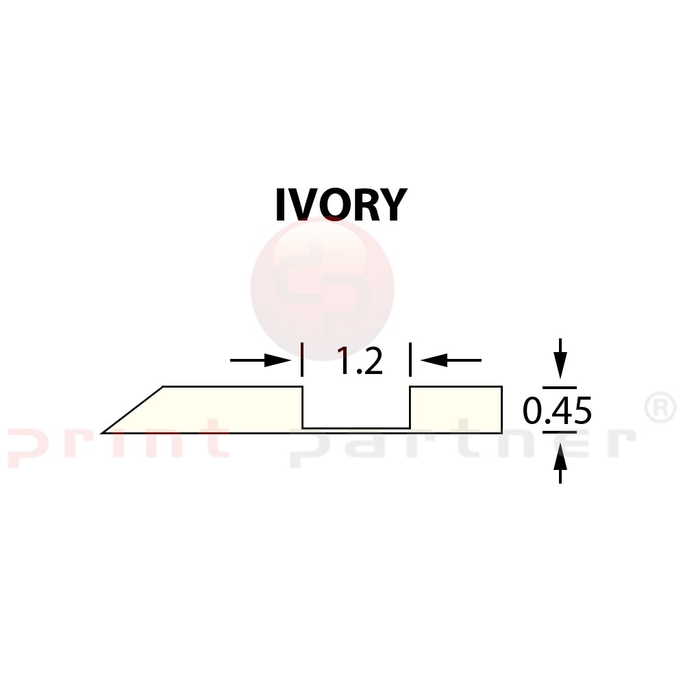 Rillzurichtung Offcentre 1,2x0,45mm IVORY -25m