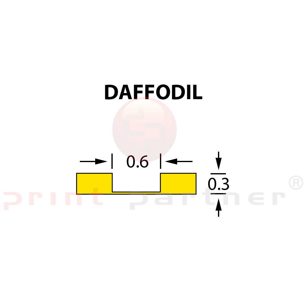 Kanalik Micro Crease 0,6x0,30mm DAFFODIL -25m