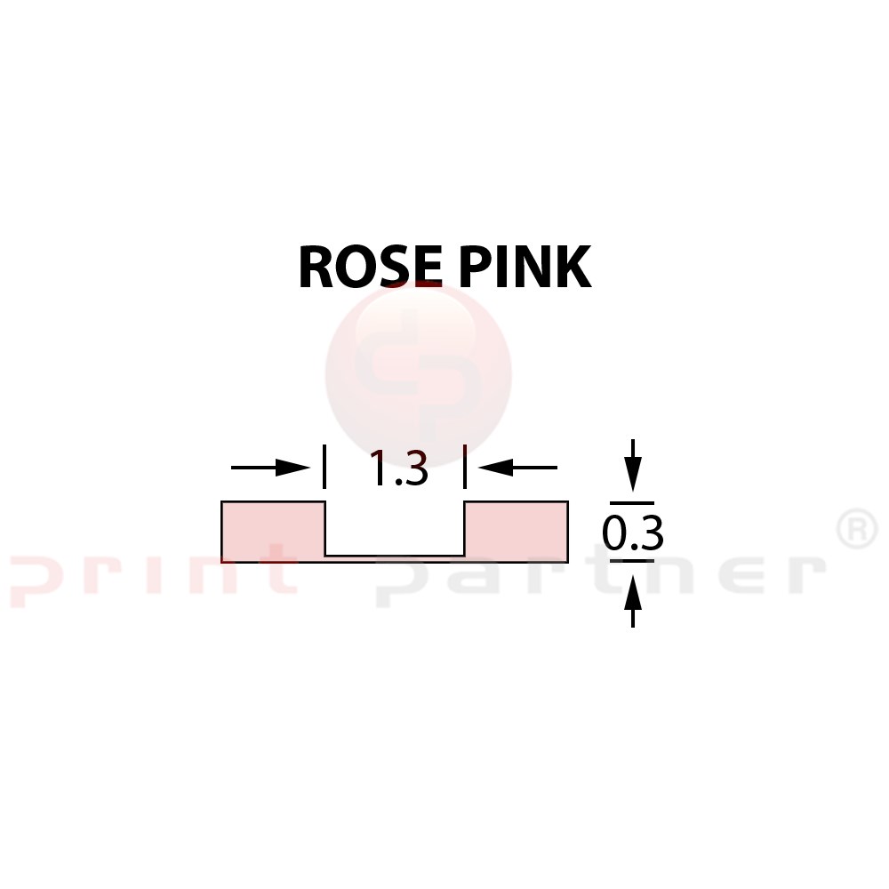 Rillzurichtung Micro 1,3x0,30mm ROSE PINK -25m