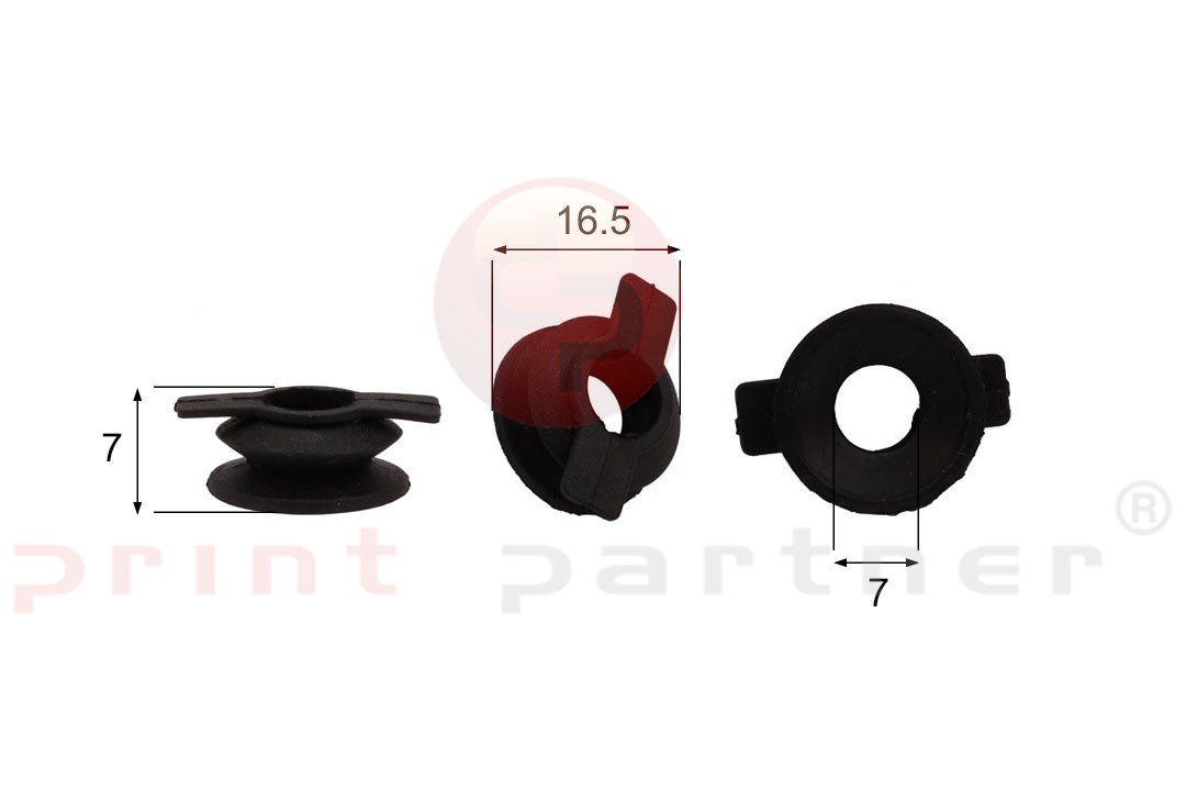 Shaped Rubber Sucker RS/00003/2 - 12 pcs.