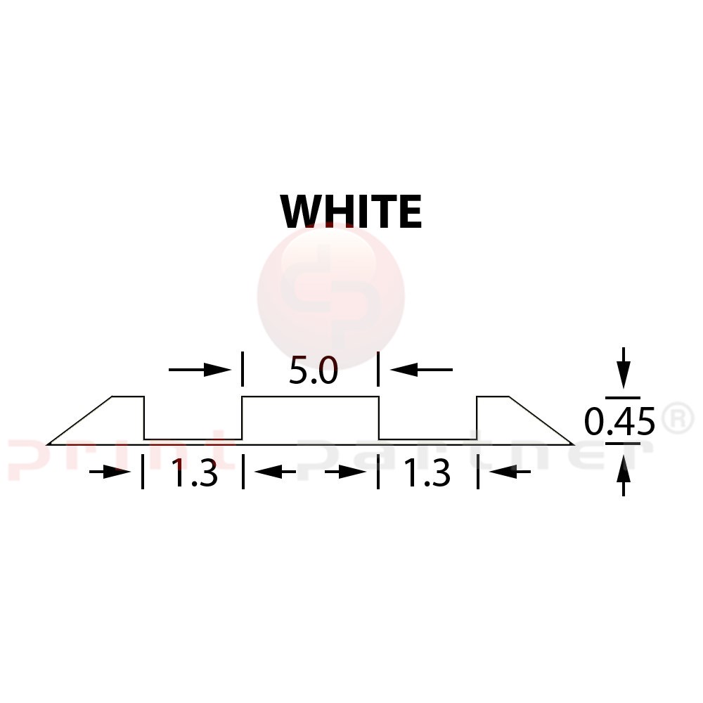 Double Crease Matrix 0,45x1,30x5mm WHITE -25m