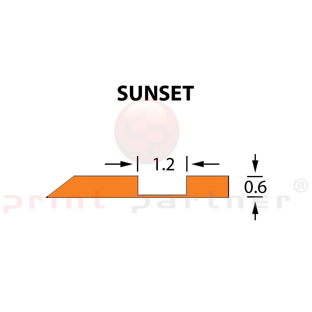 Rillzurichtung Offcentre 1,2x0,60mm SUNSET -25m