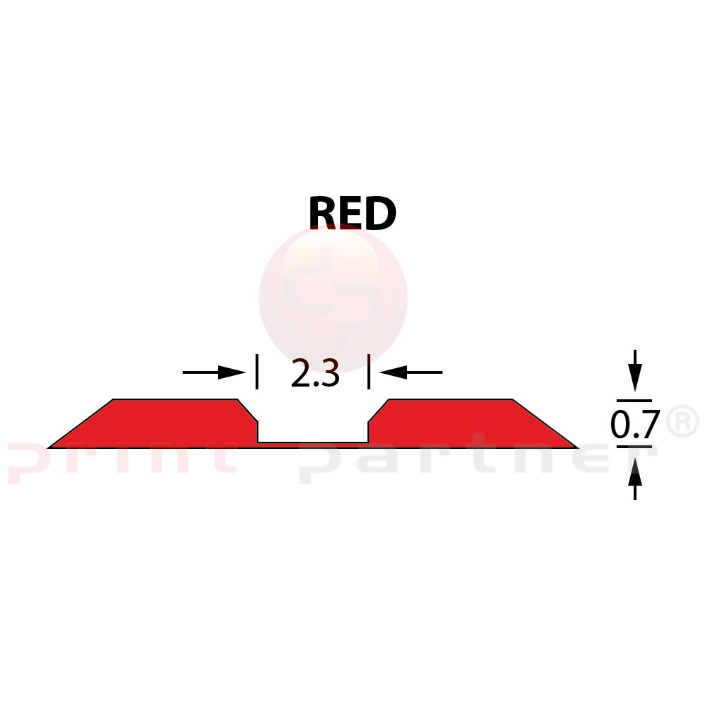 Linear Crease Matrix 2,3x0,70mm RED -25m