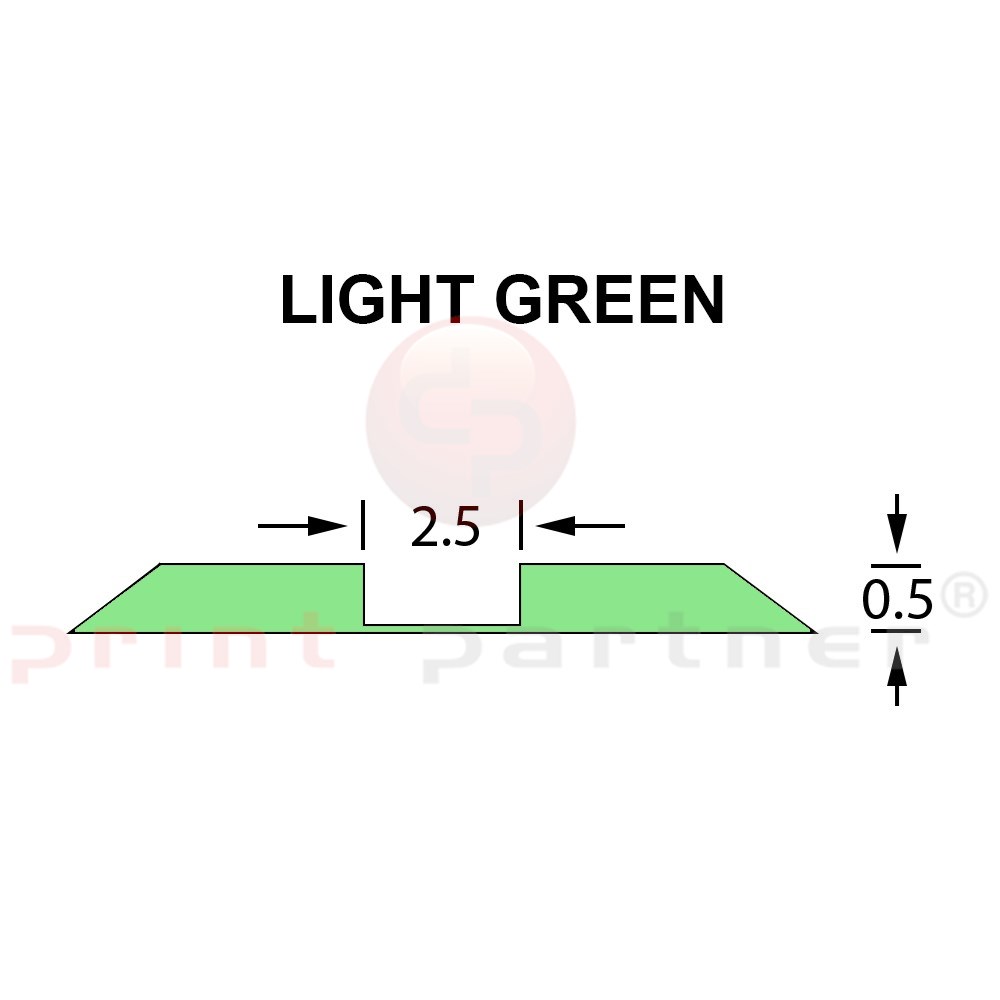 Kanalik Linear Crease 2,5x0,50mm LIGHT GREEN -25m