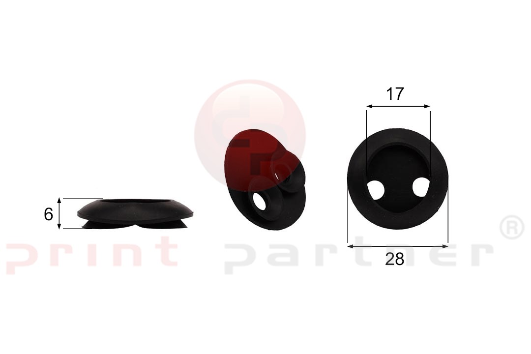 Shaped Rubber Sucker RS/00004 - 12 pcs.