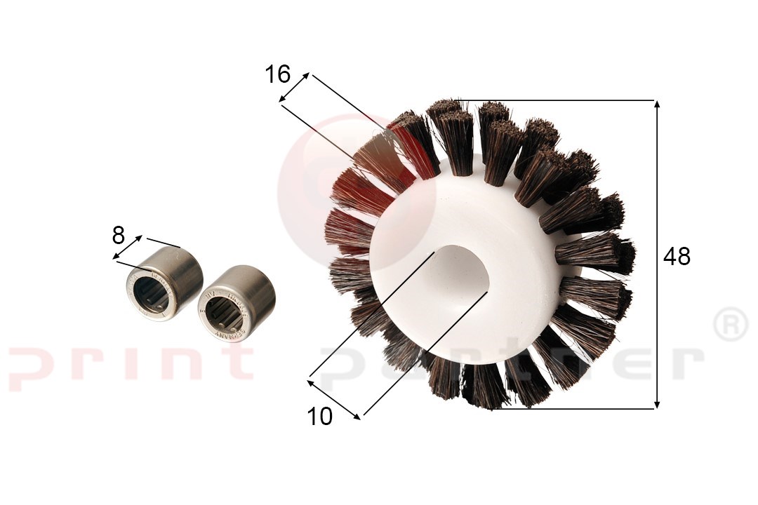 Brush wheel for KBA (with 2 bearings)