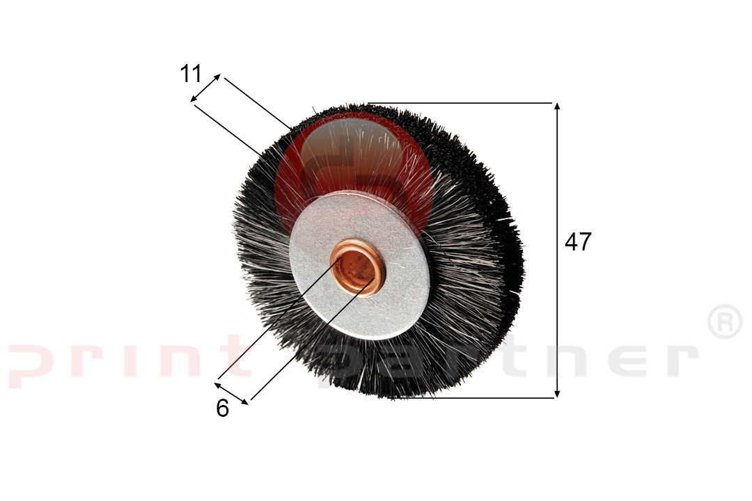 Brush wheel for Komori / Roland / Mabeg